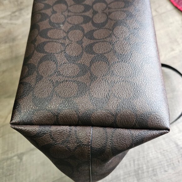 COACH Signature Canvas Tote Bag - Brown and Black - Picture 6 of 12